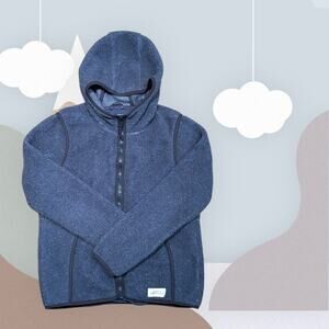 REI Kids Nubby Blue Fleece LS Hoodie, Zip Front Kids Size Medium